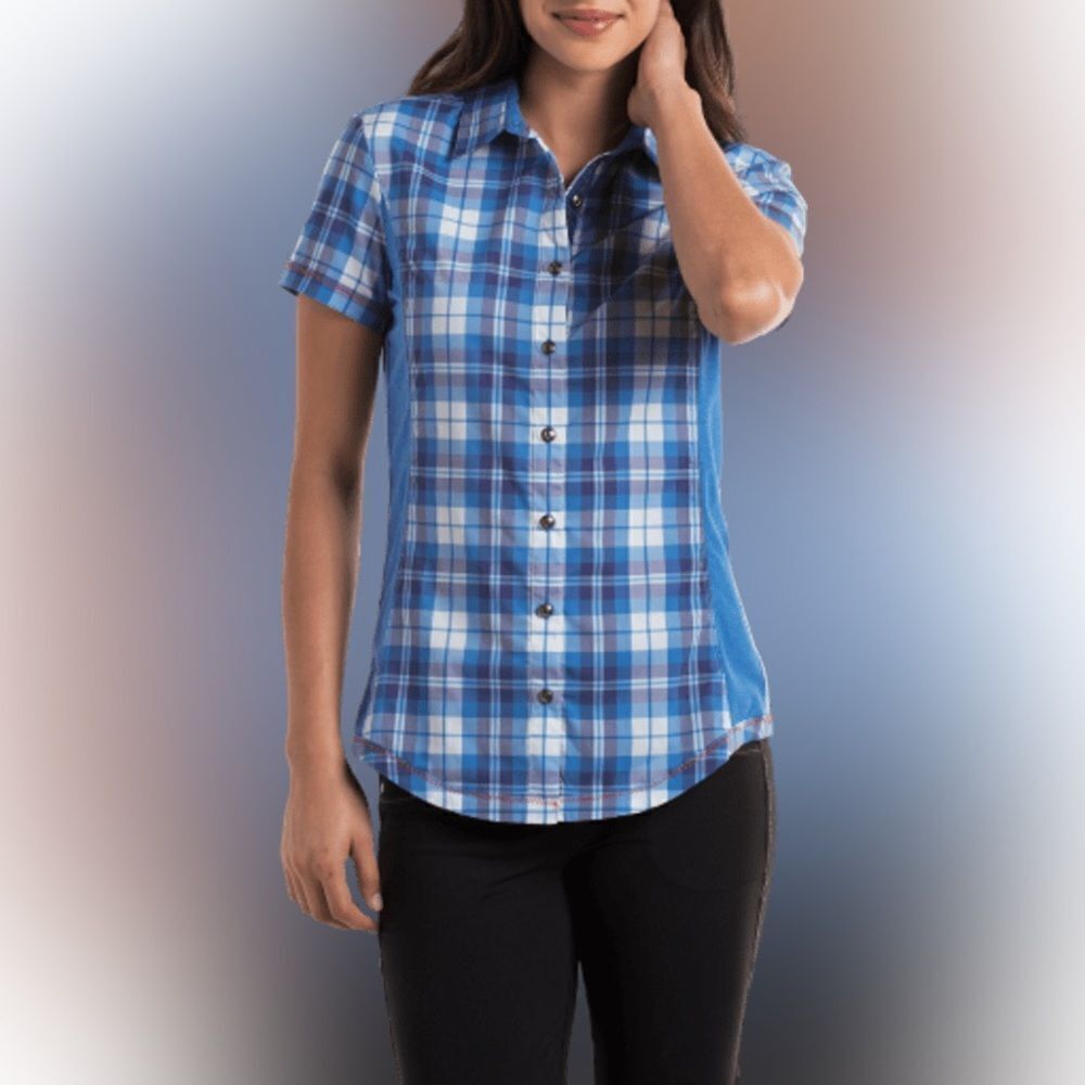 Kuhl Suono Plaid Button Up Shirt size XL Blue